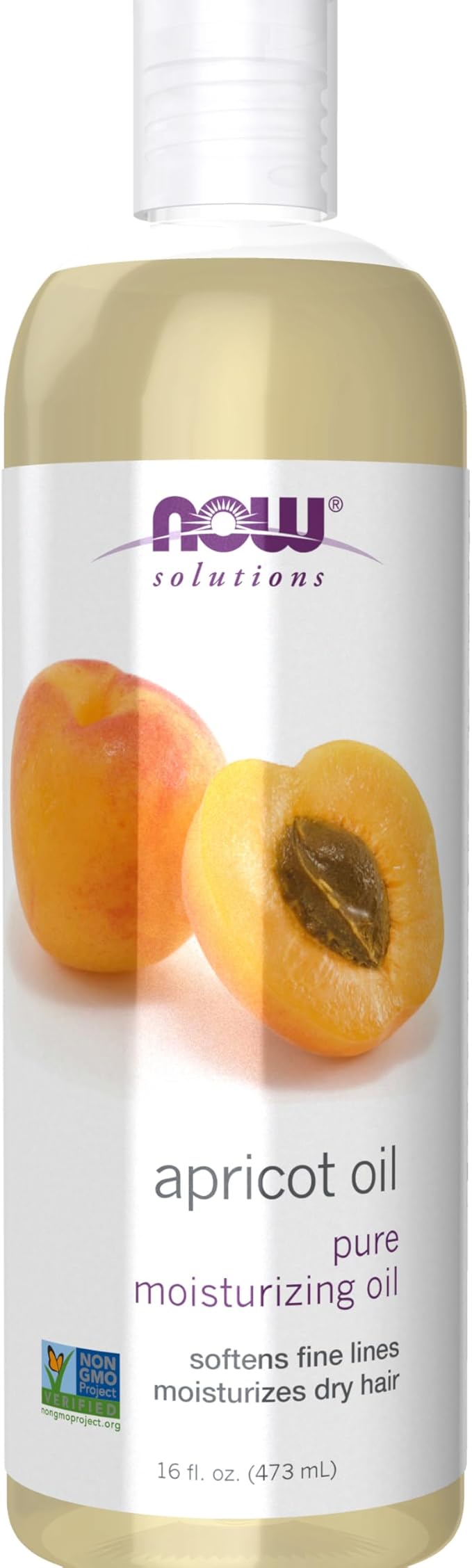 NOW Foods Solutions, Apricot Kernel Oil, Hair Moisturizer, Rejuvenating Skin Oil, Softens Fine