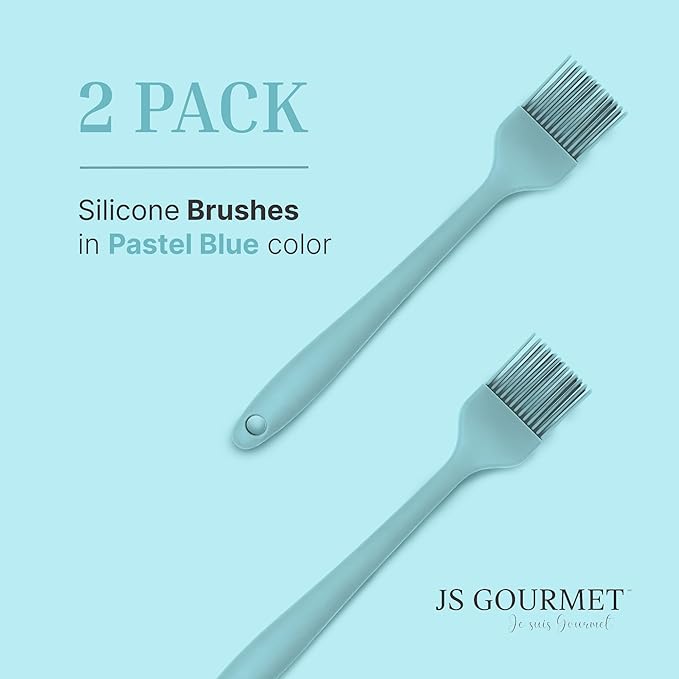 Silicone Pastry Brush Set – 2-Piece Set of Basting Brushes for Cuisine and BBQ – Kitchen Tools and