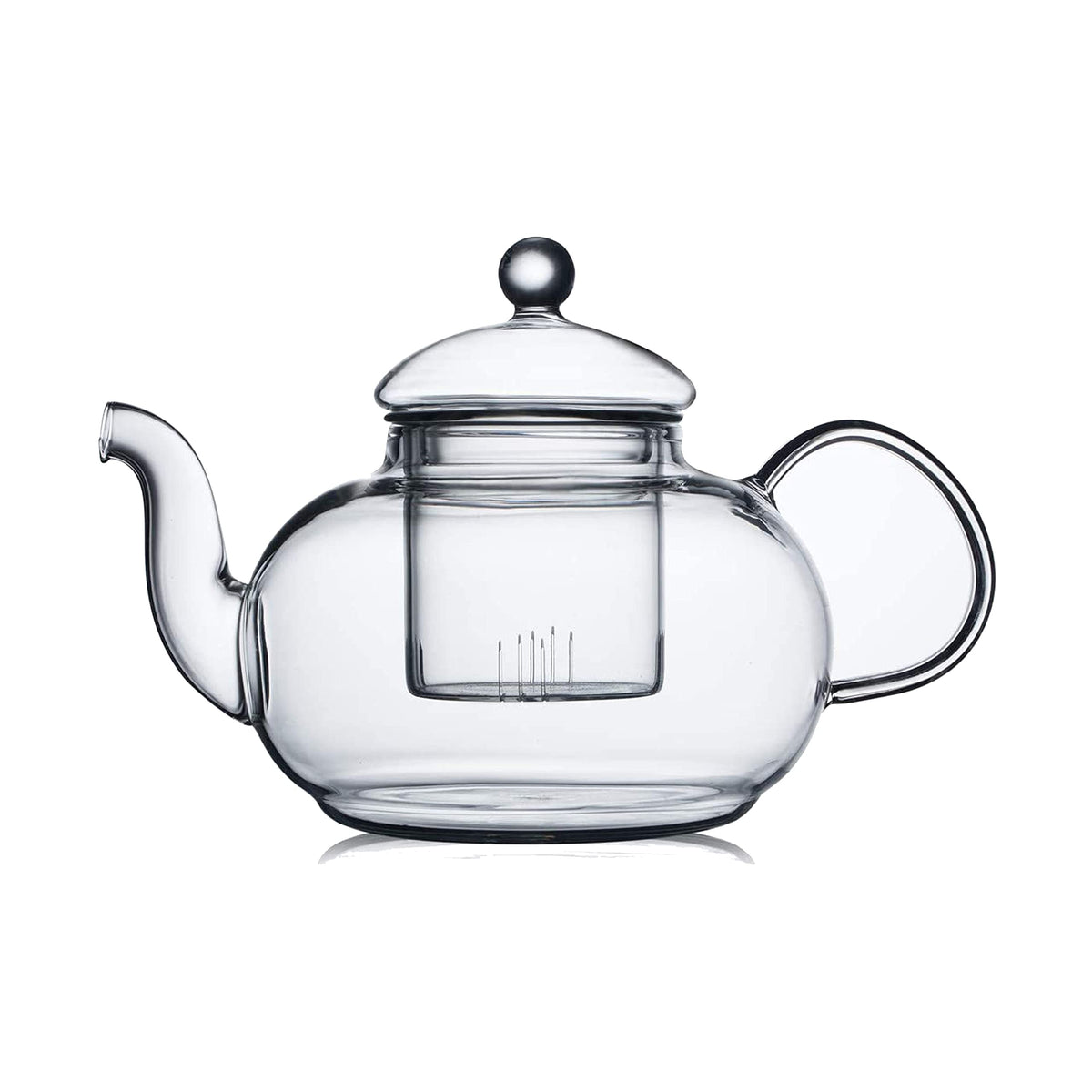 CNGLASS Glass Teapot Stovetop Safe,Clear Teapot with Removable Infuser 20.3 oz,Loose Leaf and