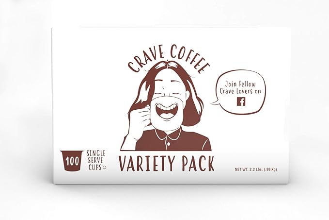 Crave Beverages Flavored Coffee Pods Sampler, Compatible with 2.0 K-Cup Brewers, Assorted Variety