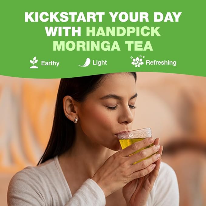 HANDPICK, Organic Moringa Tea Bags (100 Count), Pure Moringa Leaves | Authentic Indian Origin |