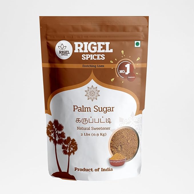 Rigel Spices | Pure Bliss of 1 Lb of Palmyra Palm Jaggery | Palm Sugar: Naturally Crafted