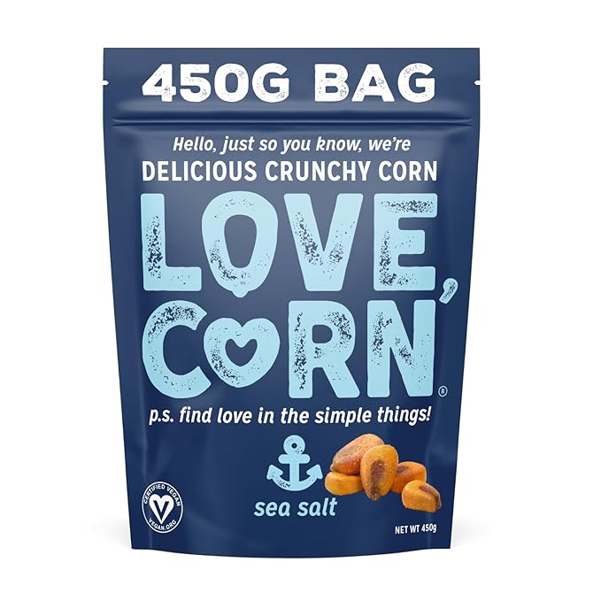 LOVE CORN Sea Salt 16oz x 1 Bag - Delicious Crunchy Corn - Healthy Family Snacks - Gluten Free
