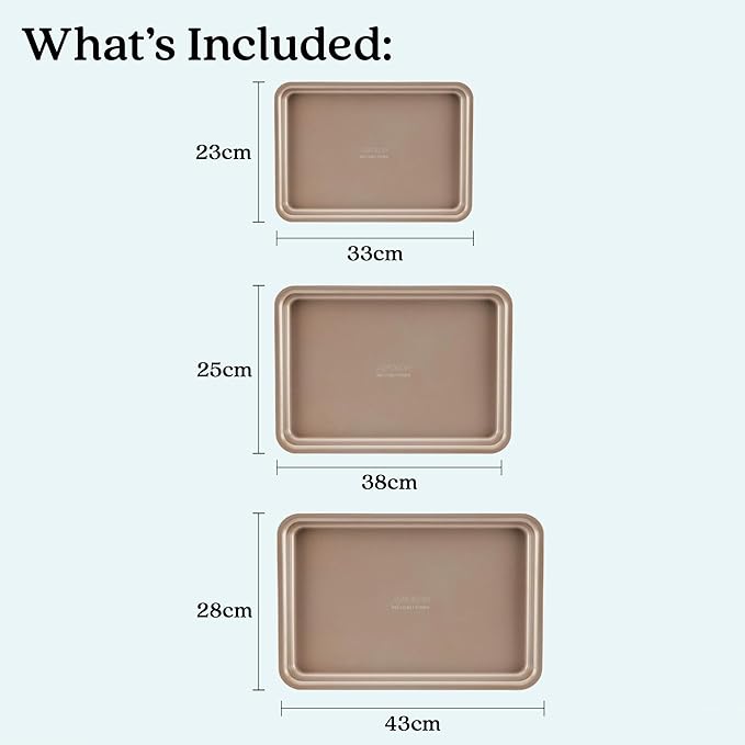 Anolon Gourmet Nonstick Bakeware Set with Nonstick Cookie Sheets / Baking Sheets - 3 Piece, Bronze
