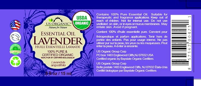 US Organic 100% Pure Lavender Essential Oil, Directly sourced from Bulgaria, USDA Certified