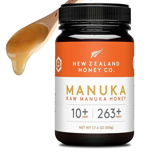 New Zealand Honey Co. Raw Manuka Honey UMF 10+ | MGO 263+, 17.6oz / 500g | Organic Medical Grade