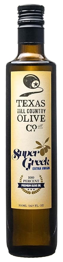 Texas Hill Country Olive Co Super Greek Extra Virgin Olive Oil - Cold Pressed EVOO Gourmet Olive