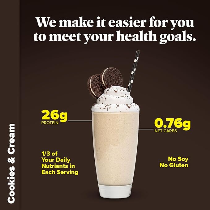 Keto Chow Cookies & Cream | Keto Meal Replacement Shake Powder | Nutritionally Complete | Low Carb