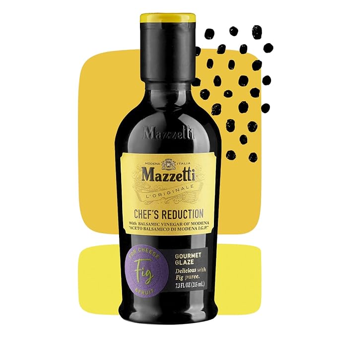 Mazzetti Fig Balsamic Vinegar Glaze of Modena PGI | Thick & Rich | Perfect for Fruit & Cheese | 7.3