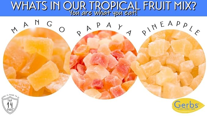Gerbs Tropical Dried Fruit Snack Mix 2 lbs. | Unsulfured, No Additives, Resealable Bag | Lightly