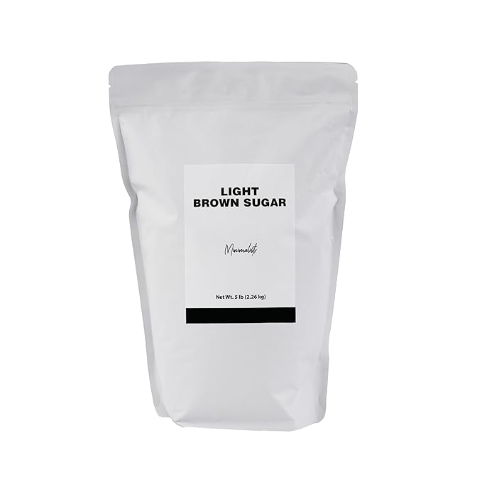 Minimalist Light Brown Sugar, Ideal for Baking and Sweetening, Packaged in a Resealable Bag (5