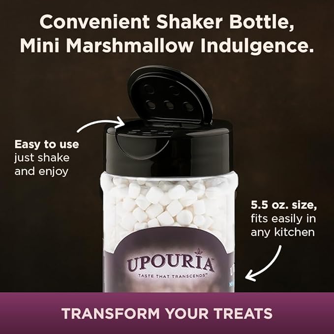 Upouria Mini Marshmallow Beverage and Dessert Topper, Rich Flavor Enhancer for Coffee, Hot