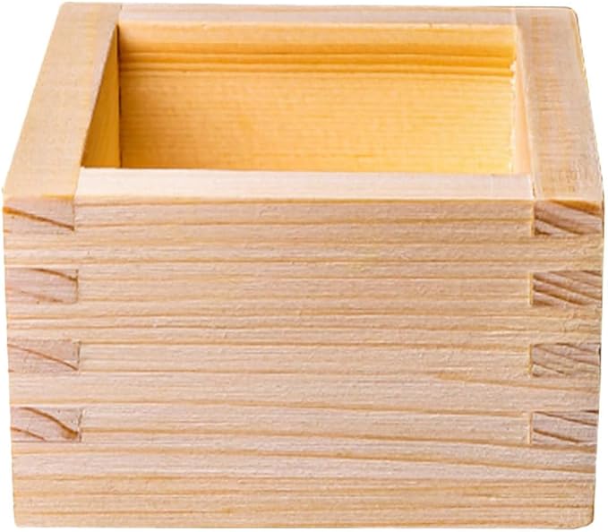 Sake Cup Wooden Box: Japanese Saki Cup Holder Box Square Drinkware Glasses Bottle Container for