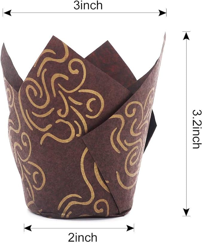 150pcs Tulip Cupcake Liners Baking Cups Muffin Liner Grease-Proof Paper Cupcake Wrappers for