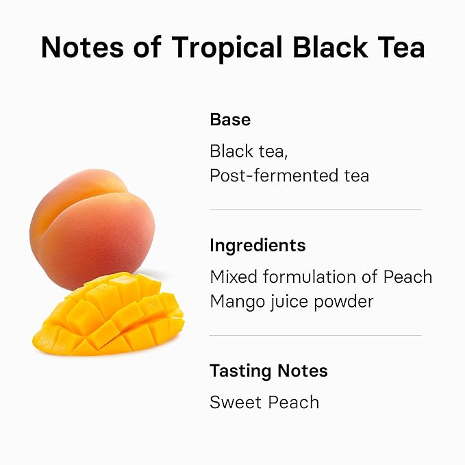 OSULLOC Peach Black Tea (Tropical Mango & Peach Flavor), Fruit tea Blend, Premium Teabags from Jeju