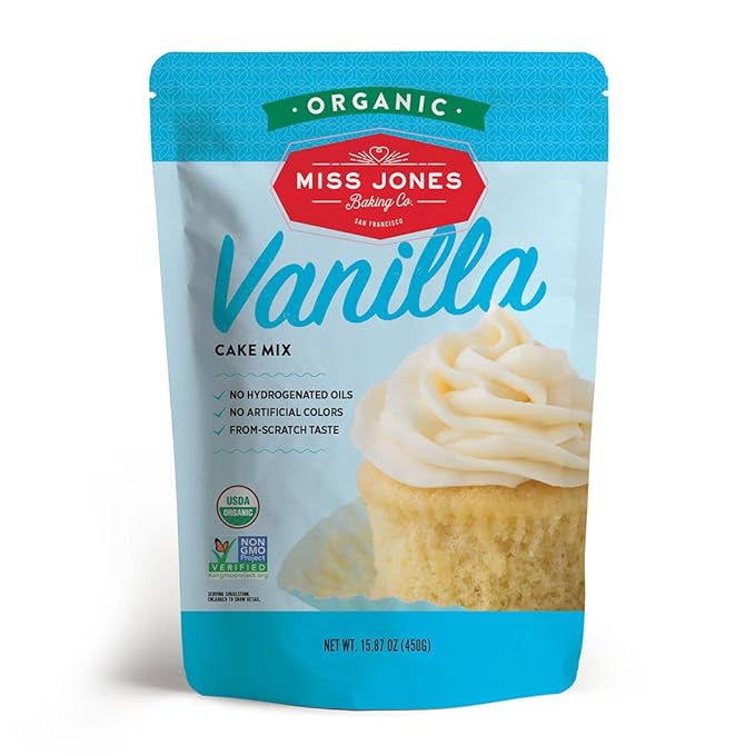 Miss Jones Baking Organic Yellow Cake and Cupcake Mix, Non-GMO, Vegan-Friendly, Moist and Fluffy: