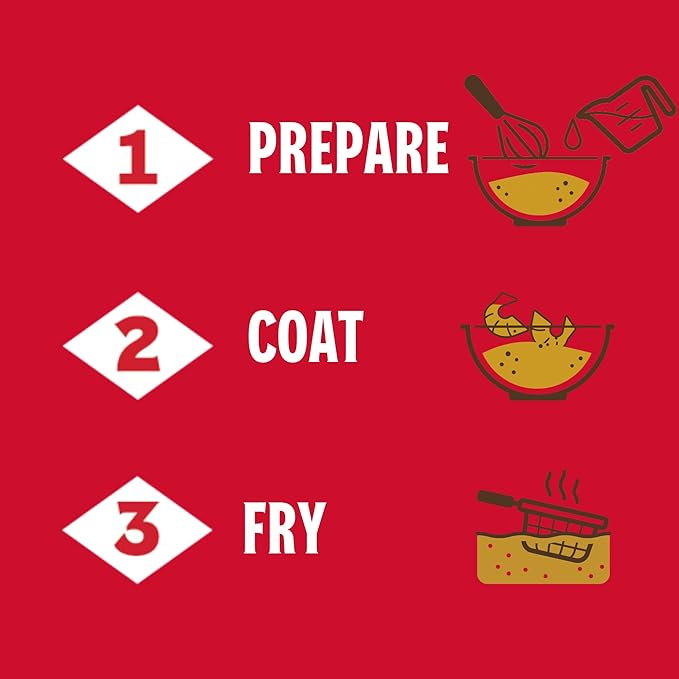 Louisiana Fish Fry Products - Seasoned Shrimp Fry Seafood Batter Mix - Also Great for Oysters and
