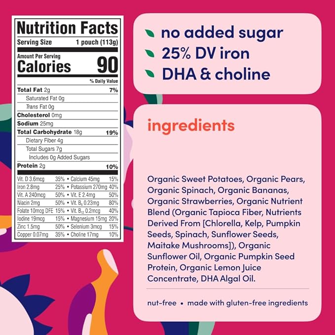 Cerebelly Baby Food Pouches ??Organic Dairy Free Smoothies for Toddlers | No Added Sugar, Fiber