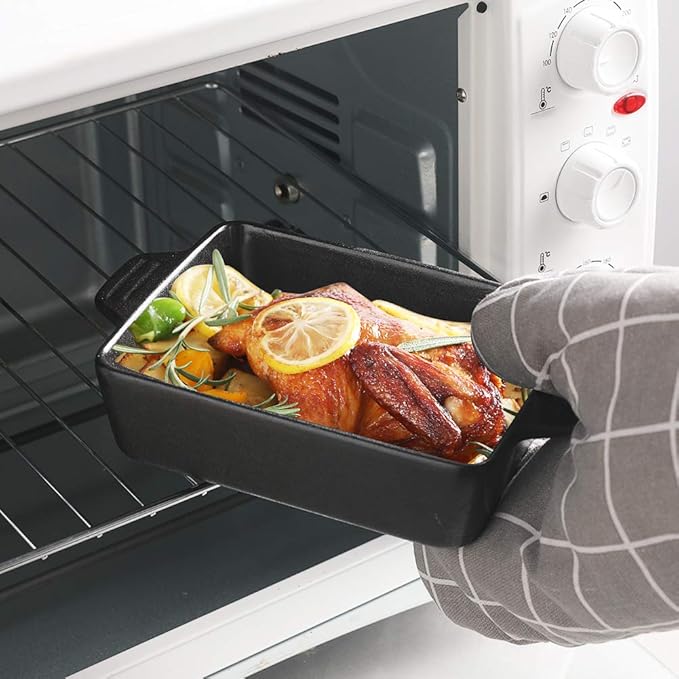 Sweejar Ceramic Baking Dish, Rectangular Small Baking Pan with Double Handles, 20 Oz for Cooking