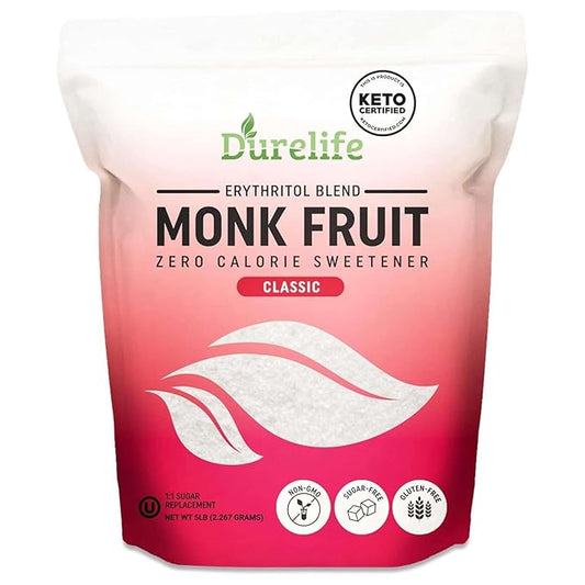 Durelife Monk Fruit Sweetener, Classic - Sugar Substitute, Keto Diet Friendly, 1:1 Zero Calorie