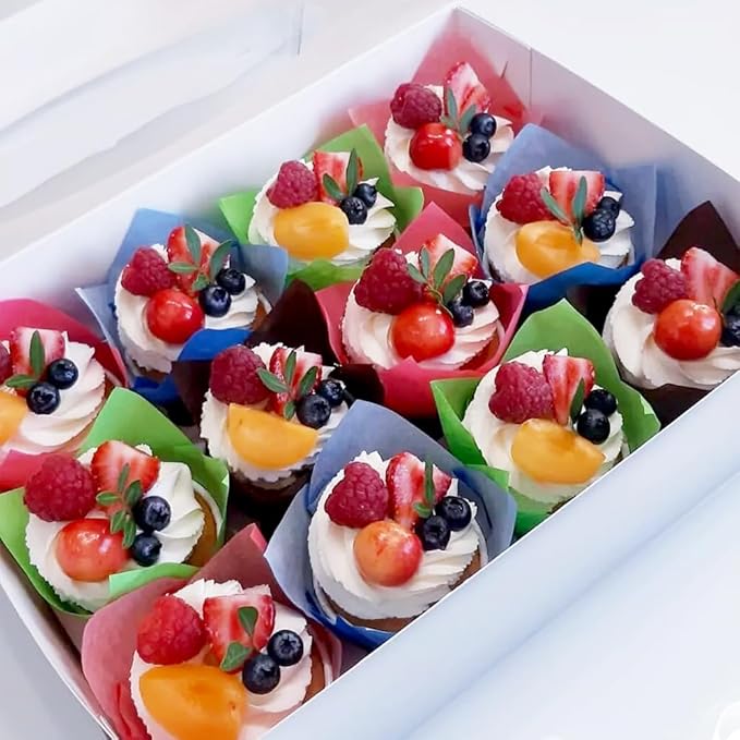 150 Pieces Tulip Cupcake Muffin Liners Paper Baking Cups Greaseproof Cupcake Wrappers for Birthday