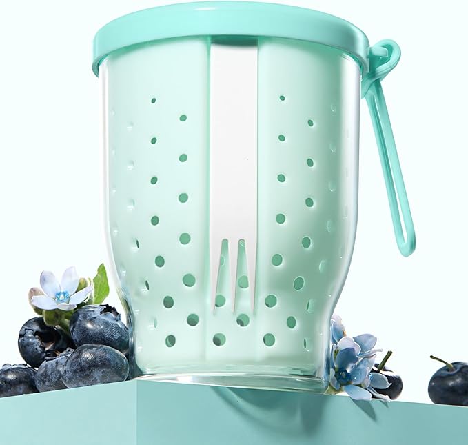 25 Oz Travel Fruit Cups for Car,Fruit Salad Storage Cup with Fork and Lids,Leakproof Reusable Snack