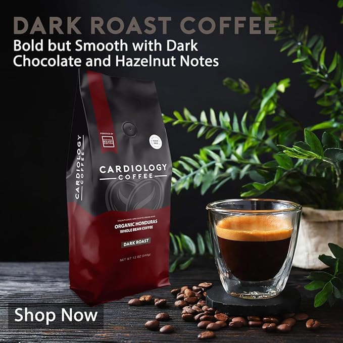 Cardiology Coffee ??Whole Bean Coffee ??USDA Certified Mold-Free 12oz Premium Dark Roast Coffee