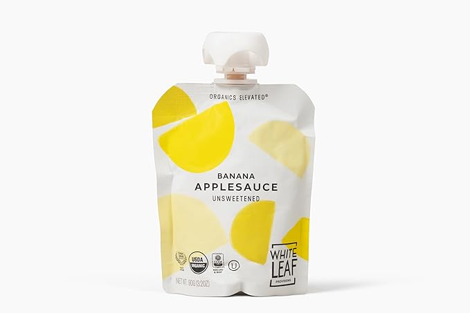 White Leaf Provisions Organic Banana Applesauce ??Regeneratively Farmed, No Added Sugar, Kosher