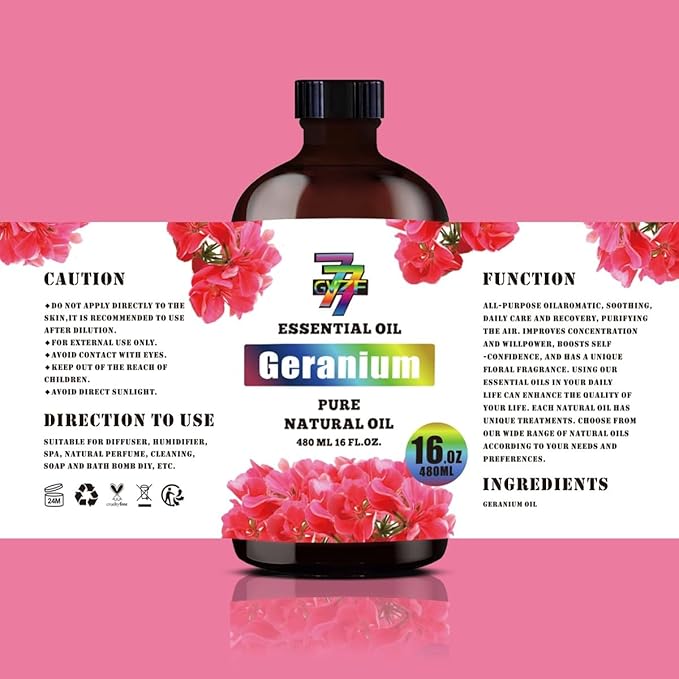 Geranium Essential Oil (16 oz / 480 ml) ??Geranium Oils for diffusers, humidifiers, Home Baths