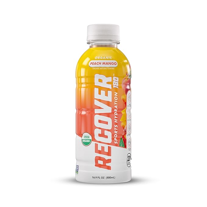 RECOVER 180 Organic Sports Hydration Drink, No Sugar Added, 20 Calorie Sports Beverage, Organic