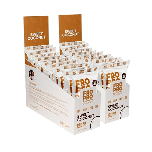 FROPRO Plant Protein Snack Bars - Plant Based Protein Bars, All-Natural, Gluten, Dairy, & Soy Free