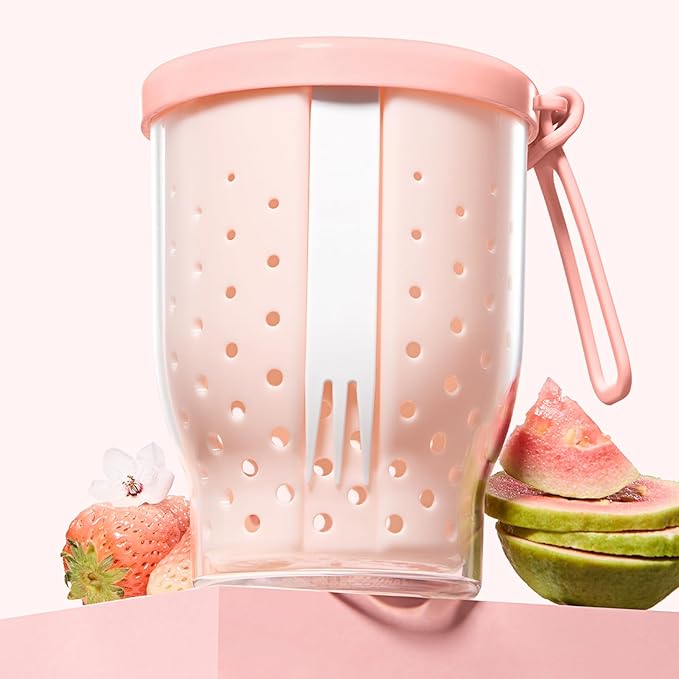 25 Oz Travel Fruit Cups for Car,Fruit Salad Storage Cup with Fork and Lids,Leakproof Reusable Snack