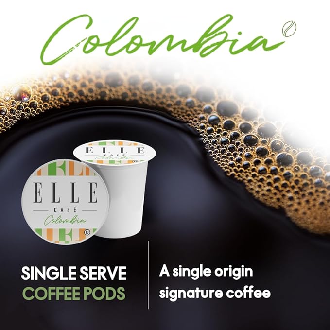 ELLE Café© Colombian K-Cup Pods - 12 Count - 100% Arabica Coffee, Flavor Medium Roast