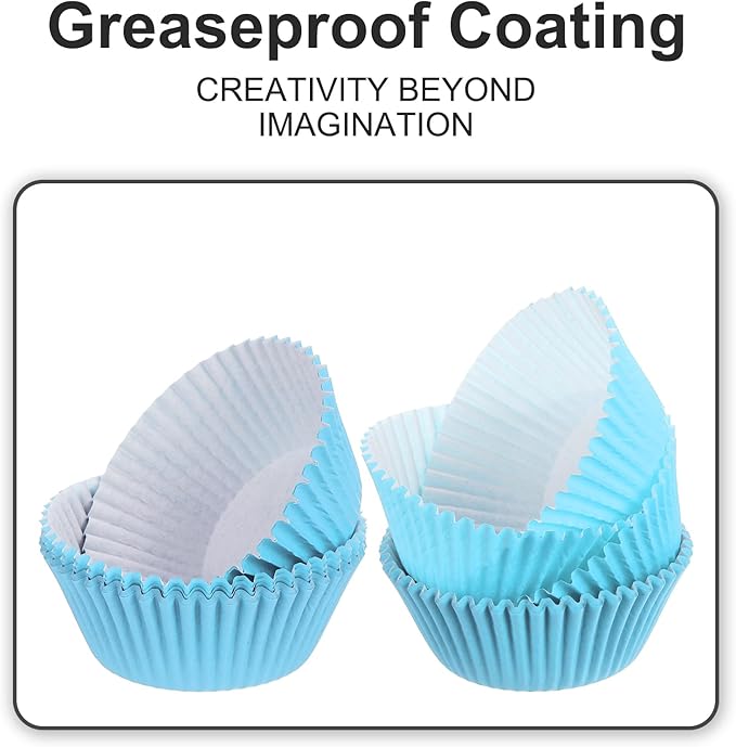 uxcell 300 Pcs Cupcake Liners, Muffins Paper Baking Cups Wrappers Standard Greaseproof for Baking