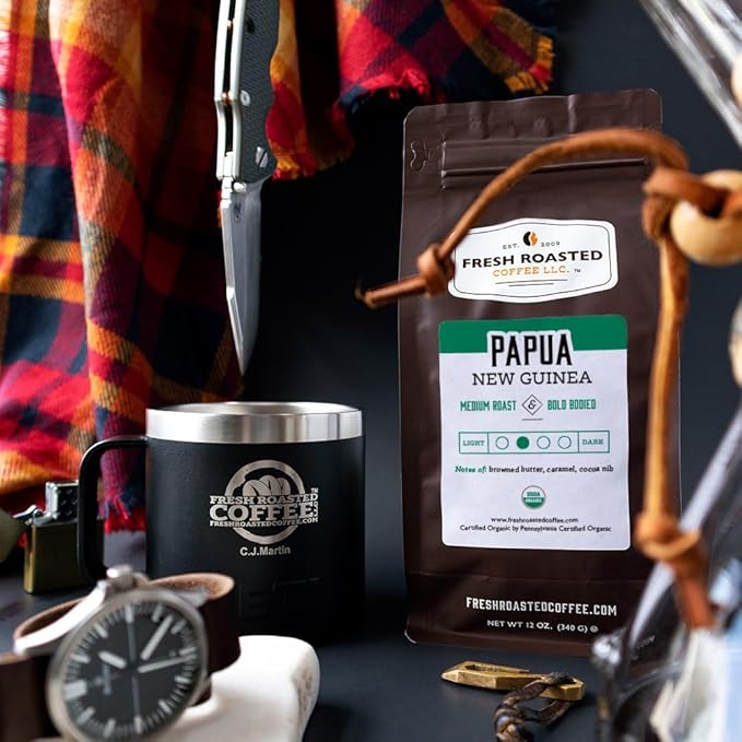 Fresh Roasted Coffee, Organic Papua New Guinea | USDA Organic, 100% Single Origin, Kosher | Medium