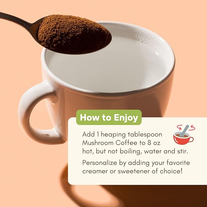 360 Nutrition Instant Mushroom Coffee with Chaga Superfood Mushroom and Prebiotics, Probiotics for
