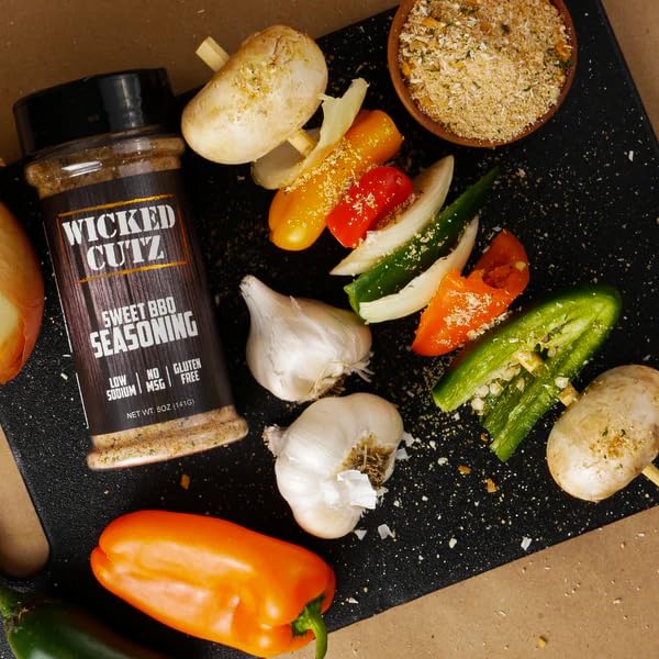 Wicked Cutz Sweet BBQ Grill Seasoning Set, 2 Pack of Grilling Spices, Jerky Seasoning, Low Sodium &