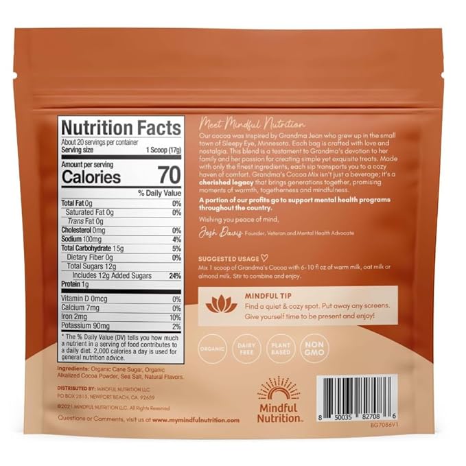 Mindful Nutrition Grandmas Organic Hot Chocolate Mix (Pumpkin Spice Hot Chocolate)