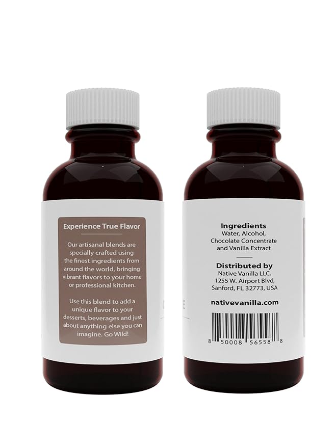 Native Vanilla - Pure Chocolate Extract - 4 Fl Oz - Pure Flavors and Extracts - Perfect for