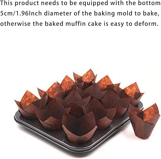 200 Pcs Tulip Cupcake Liners Cupcake Wraps for Wedding and Parties Christmas Muffin Tin Liners for