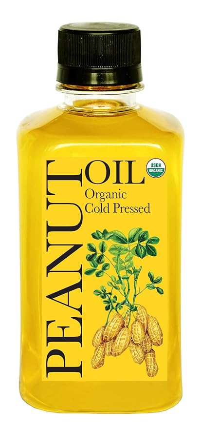 Daana Peanut Oil: CERTIFIED USDA ORGANIC, EXTRA VIRGIN, COLD PRESSED (12 oz)