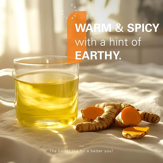 WT WEETEE Turmeric Ginger Tea Bags, 100% Pure Turmeric and Ginger Root Herbal Blend Savory & Spicy