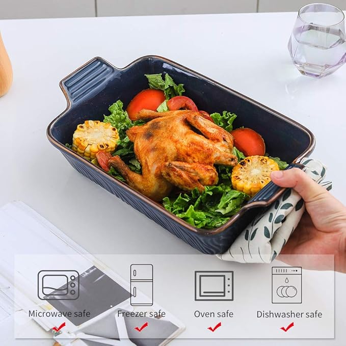 KOOV Bakeware Set, Ceramic Baking Dish, Rectangular Lasagna Pans for Cooking, Cake Dinner, Kitchen