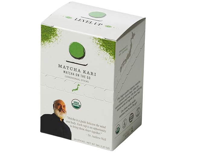 Matcha Green Tea Powder Single Serving Sticks, Dr. Weil's Ceremonial Organic Matcha Powder Singles