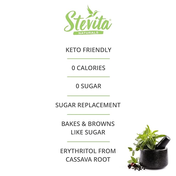 Stevita Organic Erythritol Bake-It-Better Pouch - 12 oz - Baking Sugar Alternative with Stevia &