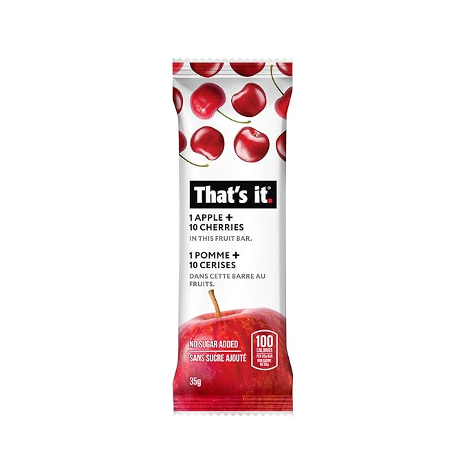 That's it. Apples + Cherry 100% Natural Real Fruit Bar, Best High Fiber Vegan, Gluten Free Healthy