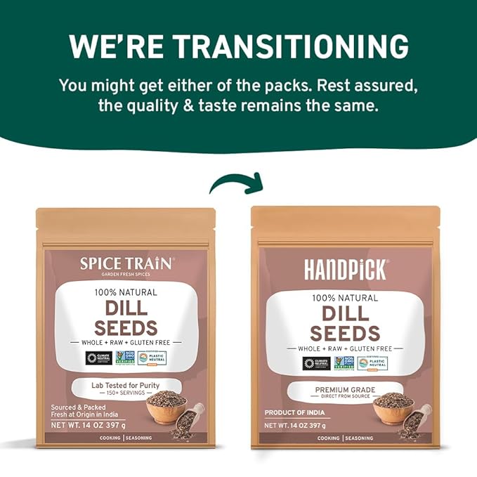 HANDPICK Dill Seeds (397g/14oz) Non GMO, Gluten Free, 100% Raw, Sourced from India, For Cooking