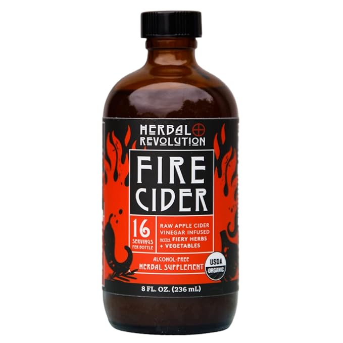 Herbal Revolution Fire Cider Apple Cider Vinegar - Certified Organic Non-GMO ACV Infused with