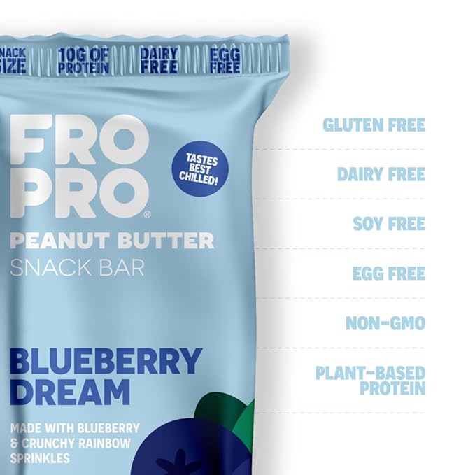 FROPRO Plant Protein Snack Bars - Plant Based Protein Bars, All-Natural, Gluten, Dairy, & Soy Free