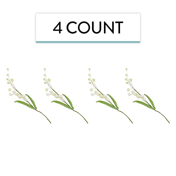 Global Sugar Art Lily of the Valley Sugar Cake Flowers Spray White, 4 Count by Chef Alan Tetreault